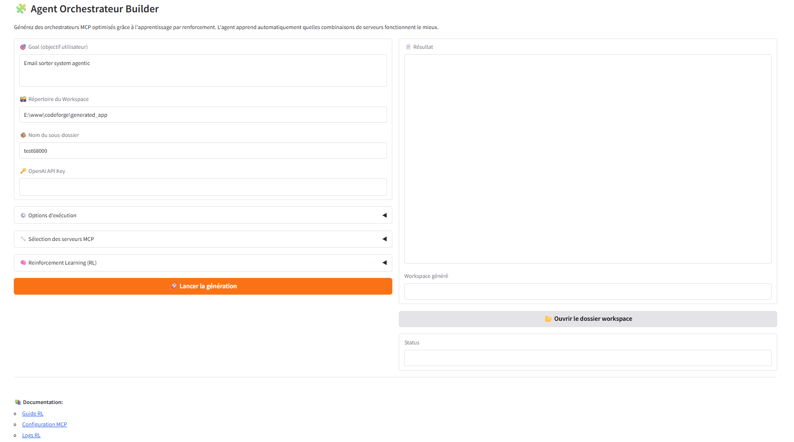 Agent Orchestrateur Builder - Interface de Configuration